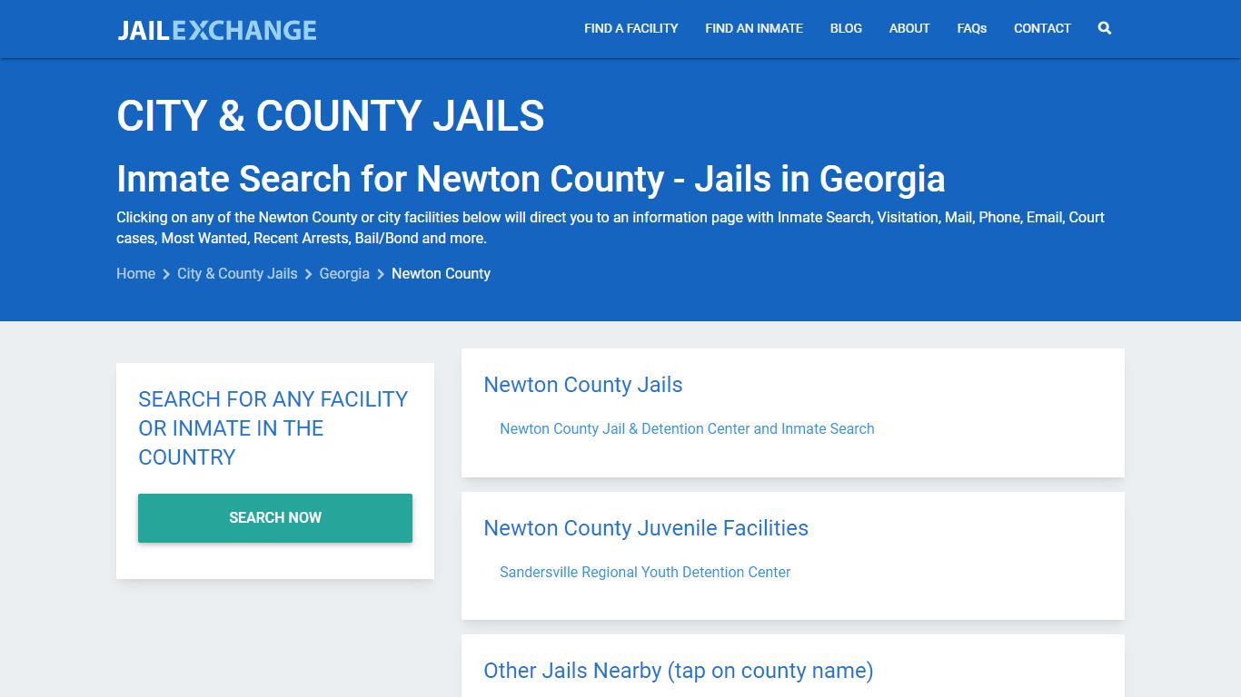 Inmate Search for Newton County | Jails in Georgia - Jail Exchange
